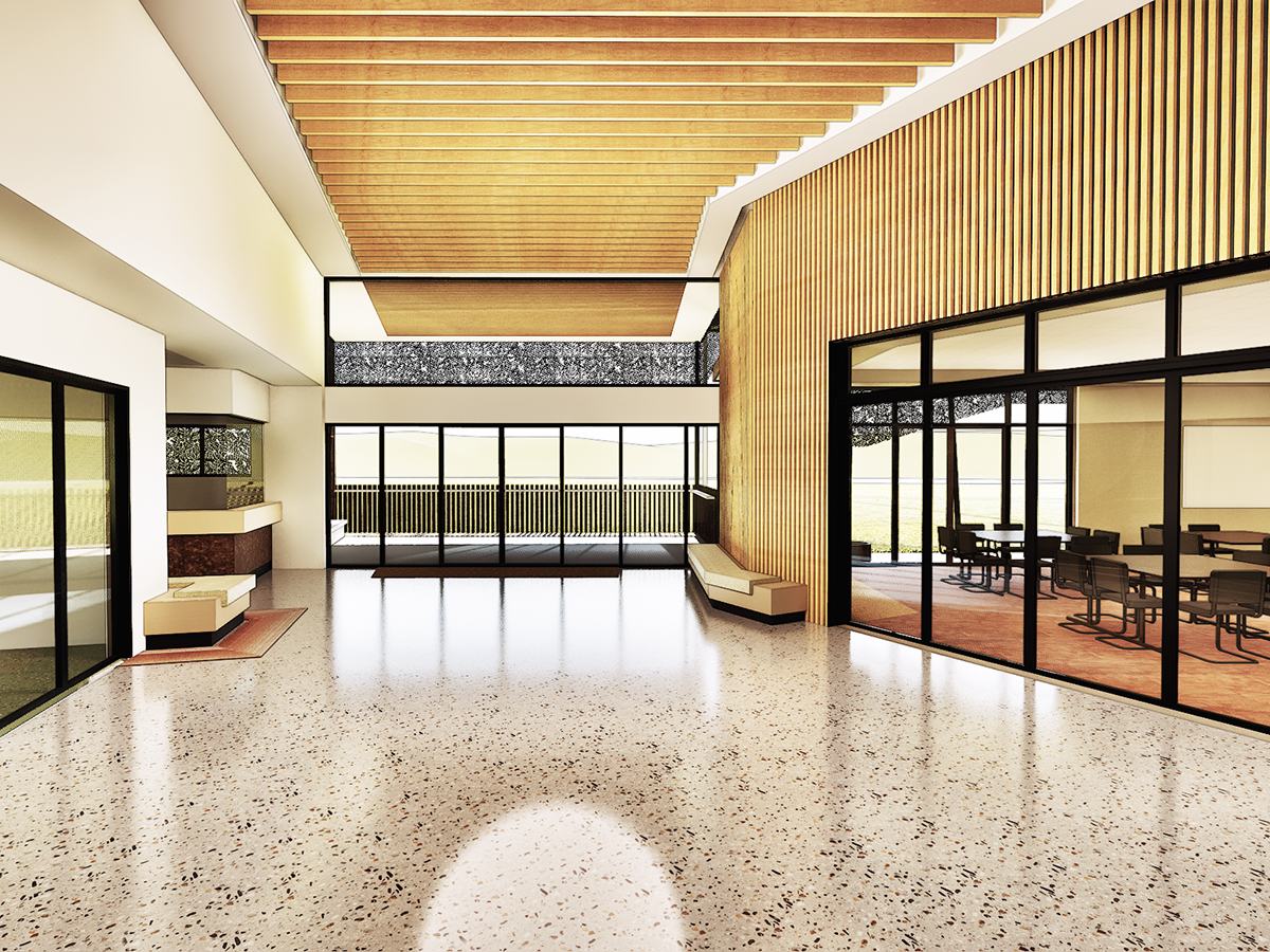 Artist's impression of the front view of the Cairns Community and Multicultural Centre. Artist's impression of the front view of the Cairns Community and Multicultural Centre.