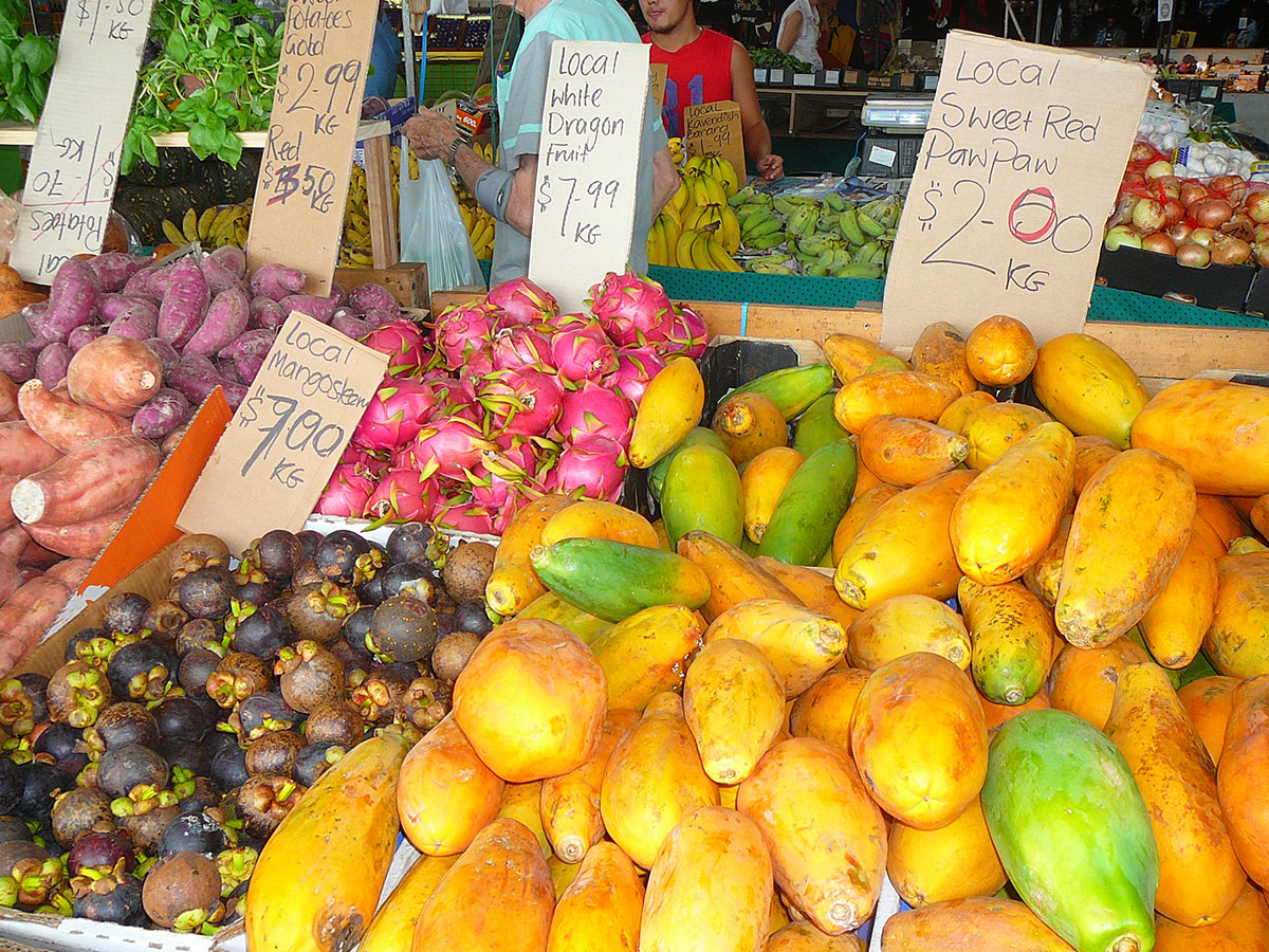 Fresh local produce at a market