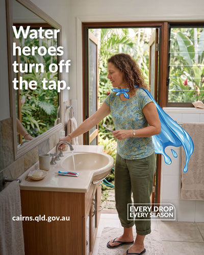 Water Heroes turn off the tap while brushing teeth