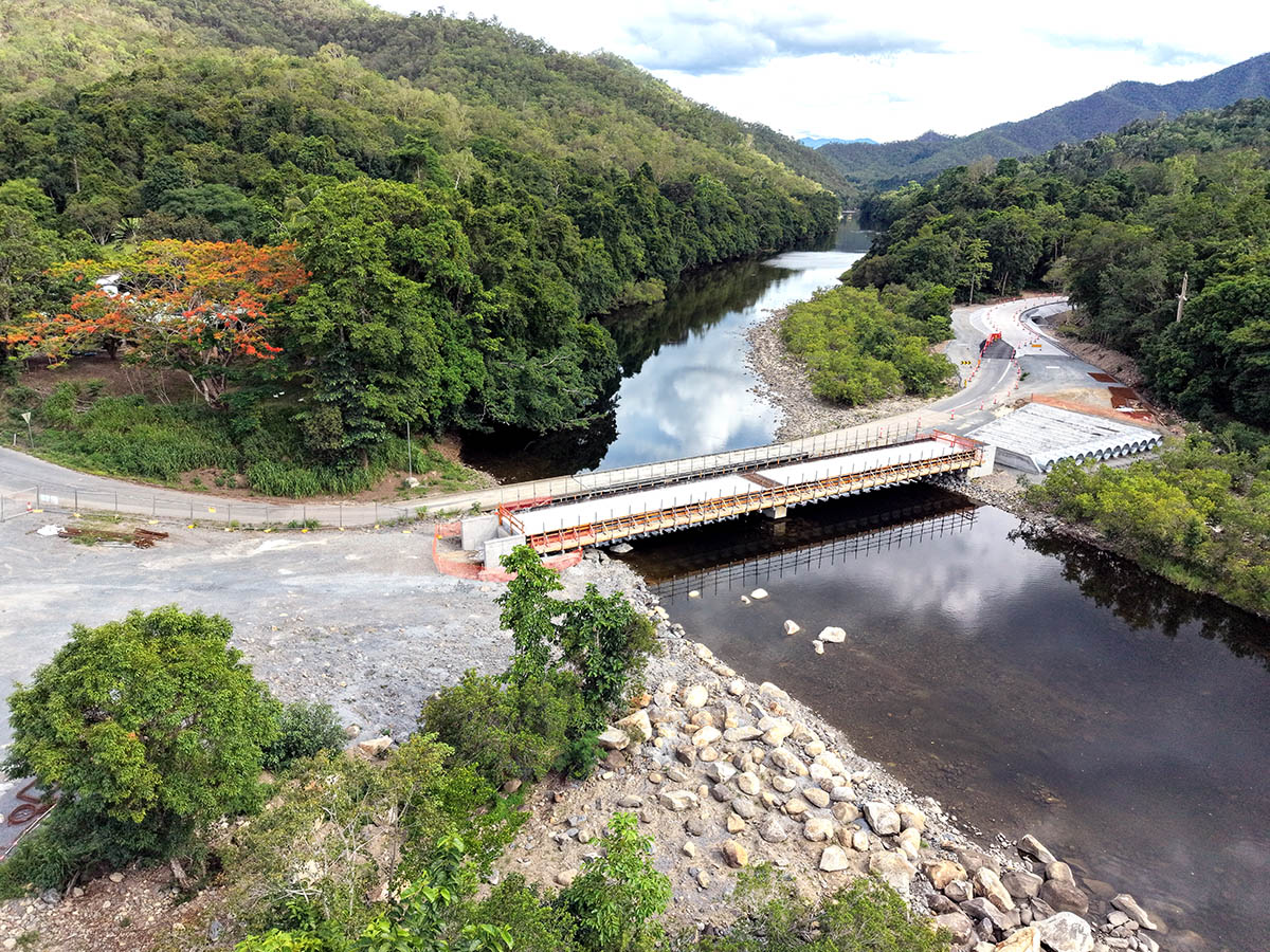 The new Fisheries Bridge Balngga-L, photographed in December 2025 as construction nears completion.