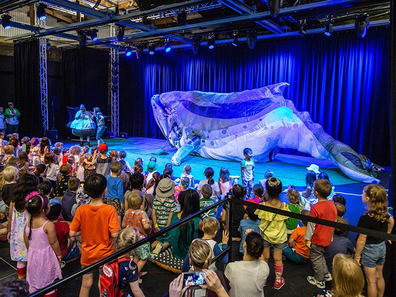 Giant whales puppets