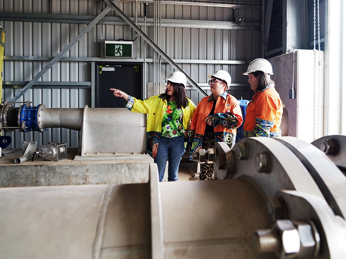 Cr Cathy Zeiger and Cr Kristy Vallely at the commissioning of the water security project 1 September 2026.